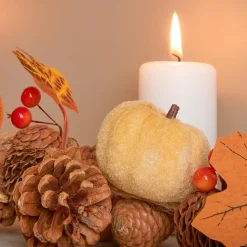 Guirlande pomme de pin (150 cm) Citrouille velours Orange