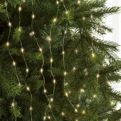 Guirlande rideau pour sapin H1,80 m 408 Micro LED câble argent Blanc chaud