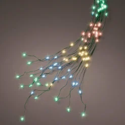 Guirlande rideau pour sapin H2,40 m 832 Micro LED câble vert Multicolore