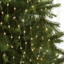 Guirlande rideau pour sapin H2,40 m 832 Micro LED câble argent Blanc chaud