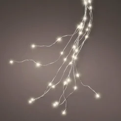 Guirlande rideau pour sapin H2,40 m 832 Micro LED câble argent Blanc chaud
