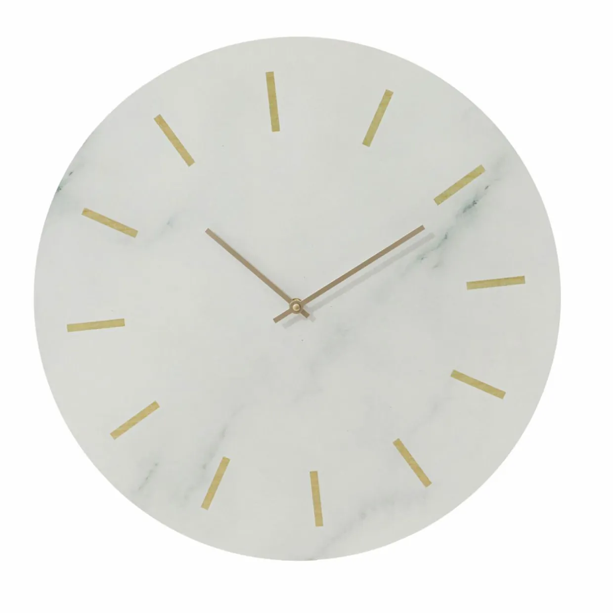 Horloge murale en bois (D51 cm) Marbre Blanc