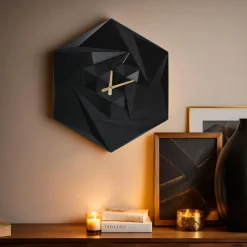 Horloge murale en bois (D45 cm) Fidji Noir