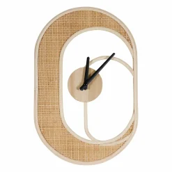 Horloge murale en rotin (H41 cm) Luna Naturel