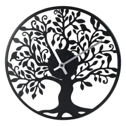 Horloge murale métal (30 cm) Arbre de Vie Noir