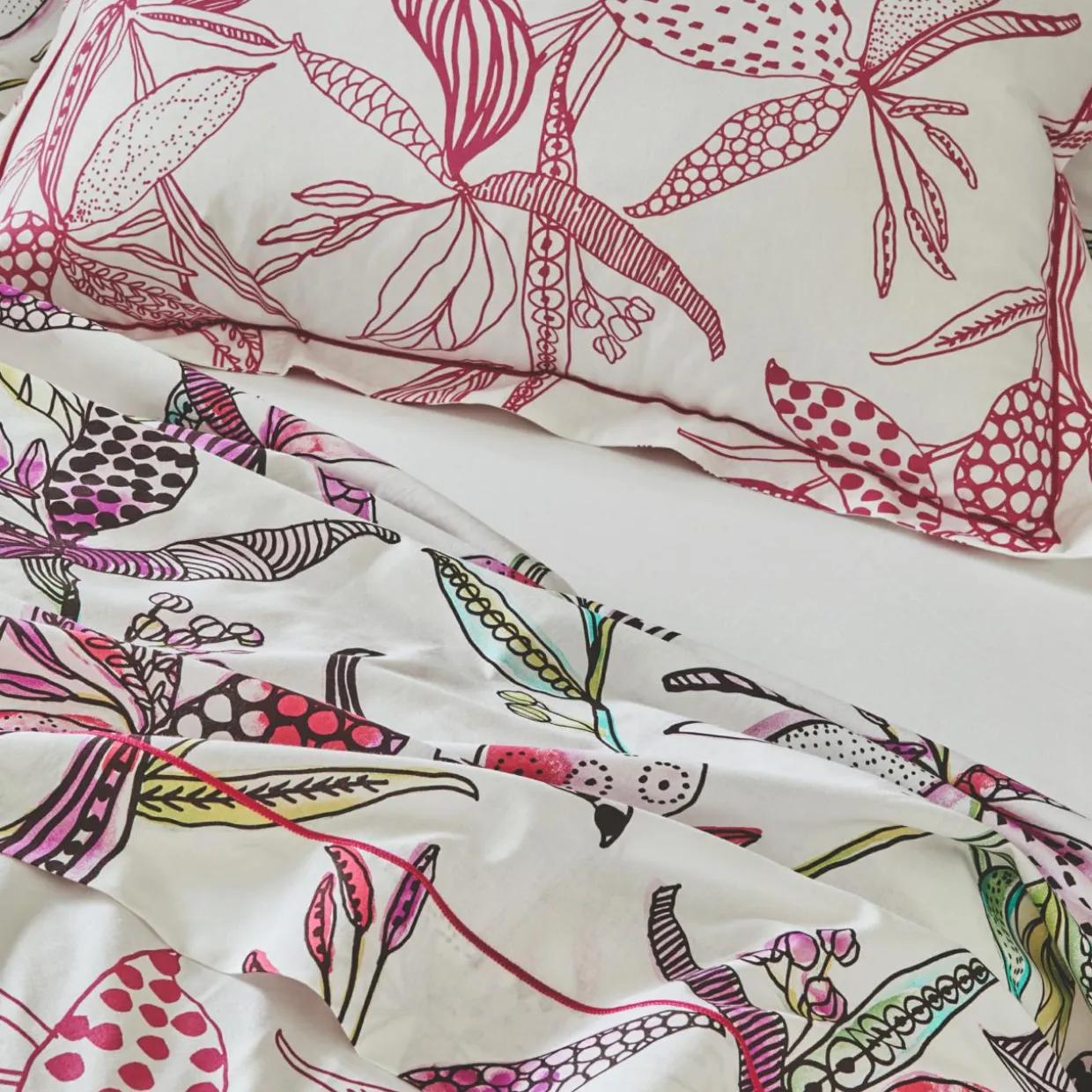 Housse de couette coton (260 x 240 cm) Pénélope Rose