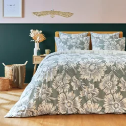 Housse de couette coton (260 x 240 cm) Lara Vert