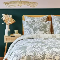 Housse de couette coton (260 x 240 cm) Lara Vert