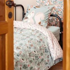 Housse de couette et deux taies enfant coton (240 x 220 cm) Tamia Multicolore