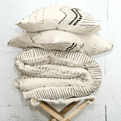 Housse de couette et deux taies coton (240 x 220 cm) Berbère Noire