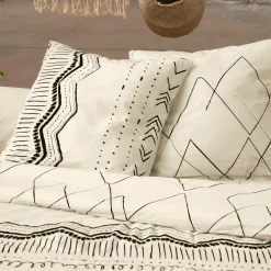 Housse de couette et deux taies coton (200 x 200 cm) Berbère Noire