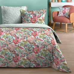 Housse de couette et deux taies d'oreiller en coton (260 x 240 cm) Martina Multicolore