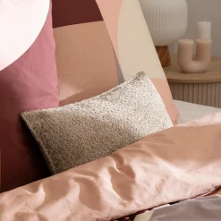 Housse de couette et deux taies percale de coton (260 x 240 cm) Tatia Terracotta