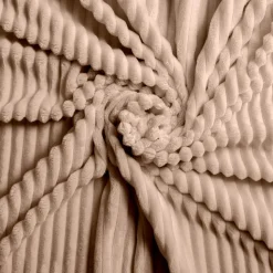 Housse de couette et deux taies d'oreiller flanelle (240 x 220 cm) Veloutea Beige sable