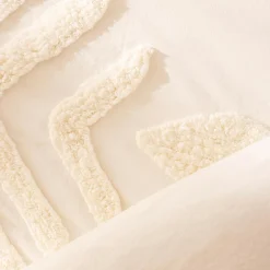 Housse de couette et deux taies coton lavé (240 x 220 cm) Inu Ecru