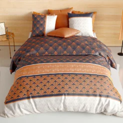 Housse de couette et deux taies coton (260 x 240 cm) Toffee Beige