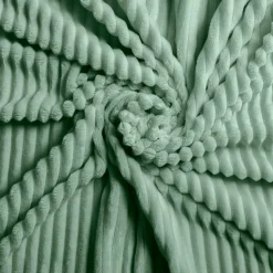 Housse de couette et deux taies d'oreiller flanelle (240 x 220 cm) Veloutea Vert cédre