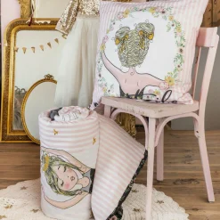 Housse de couette et deux taies enfant coton (200 x 200 cm) Mon étoile Rose