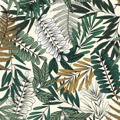 Housse de couette et deux taies coton (260 x 240 cm) Tropik Verte