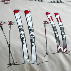 Housse de couette et deux taies d'oreiller en coton (240 x 220 cm) Alpes Ecru