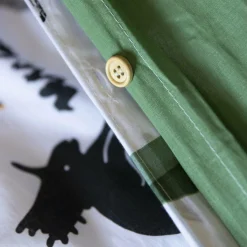 Housse de couette et deux taies enfant coton (200 x 200 cm) Cretace Verte