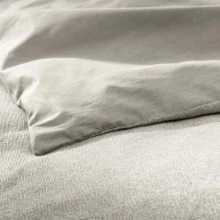 Housse de couette et deux taies d'oreiller coton (260 x 240 cm) Meline Gris anthracite