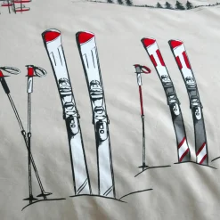 Housse de couette et deux taies d'oreiller en coton (260 x 240 cm) Alpes Ecru