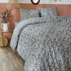 Housse de couette et deux taies coton (260 x 240 cm) Malia Multicolore