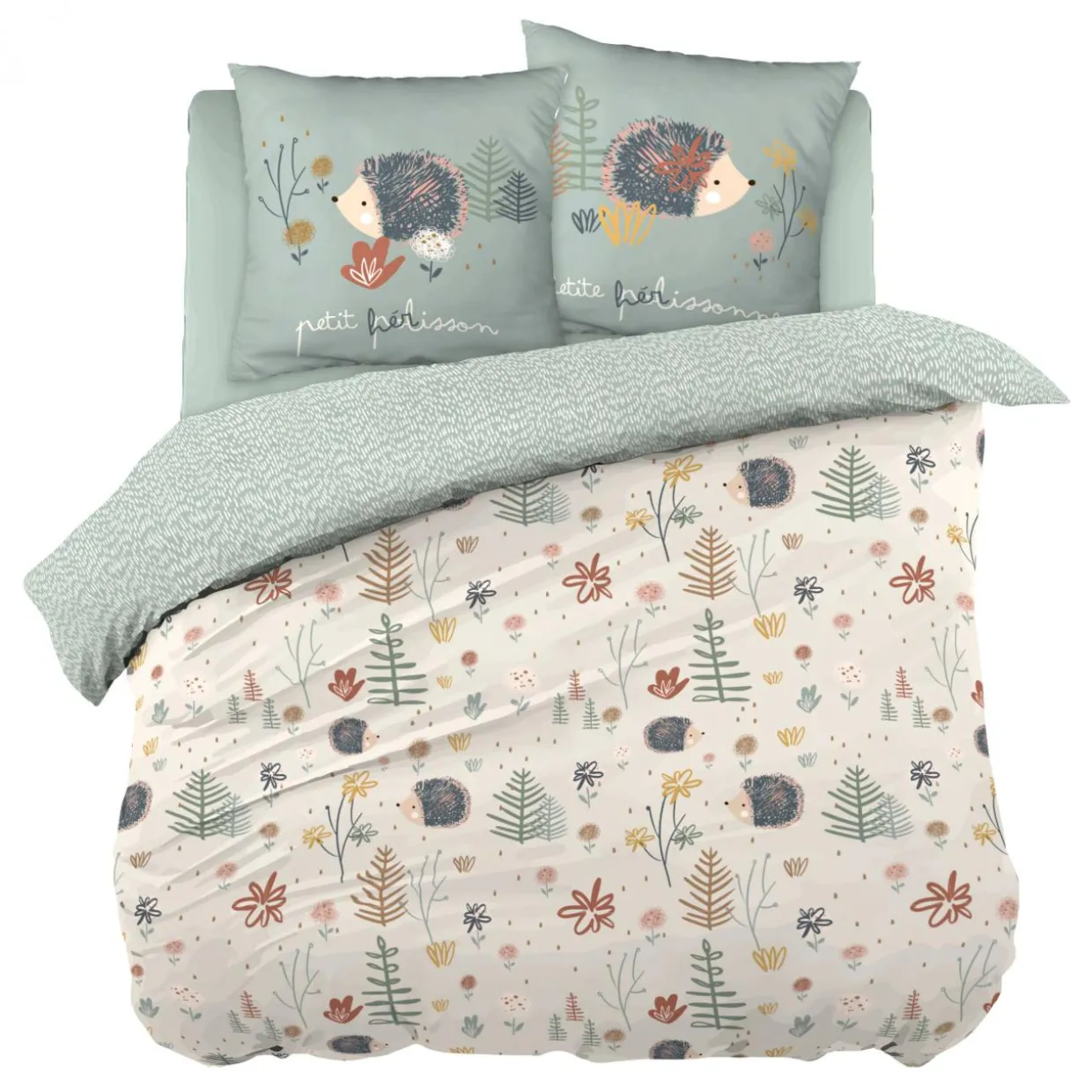 Housse de couette et deux taies enfant coton (200 x 200 cm) Polisson Multicolore