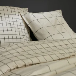 Housse de couette et deux taies coton (240 x 220 cm) Carrie Beige