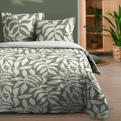 Housse de couette et deux taies d'oreiller en coton (260 x 240 cm) Hakol Vert