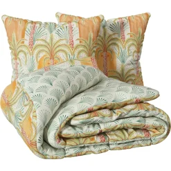 Housse de couette et deux taies percale de coton (240 x 220 cm) Janice Multicolore