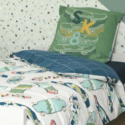 Housse de couette et une taie enfant coton (140 x 200 cm) California Bleu