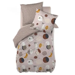 Housse de couette et une taie enfant coton (140 x 200 cm) Sky Dream Rose