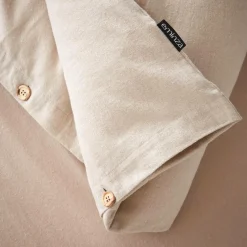 Housse de couette flanelle de coton (260 x 240 cm) Nina Beige