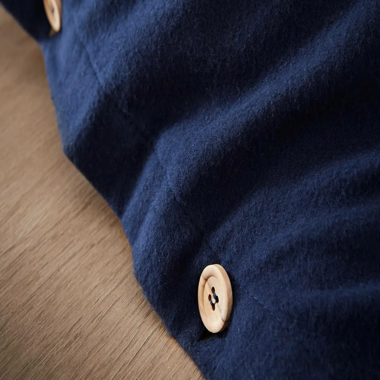 Housse de couette flanelle de coton (140 x 200 cm) Nina Bleu nuit