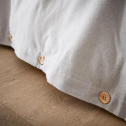 Housse de couette flanelle de coton (140 x 200 cm) Nina Gris clair