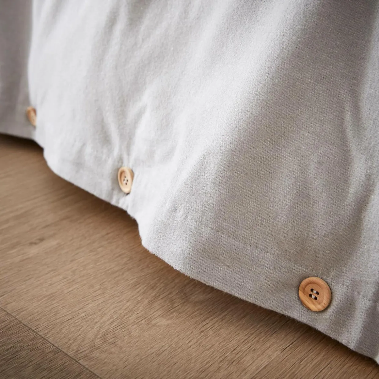 Housse de couette flanelle de coton (140 x 200 cm) Nina Gris clair