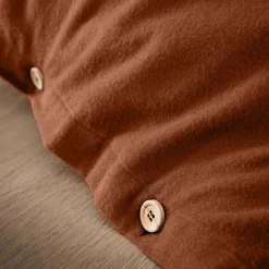 Housse de couette flanelle de coton (240 x 220 cm) Théa Terracotta