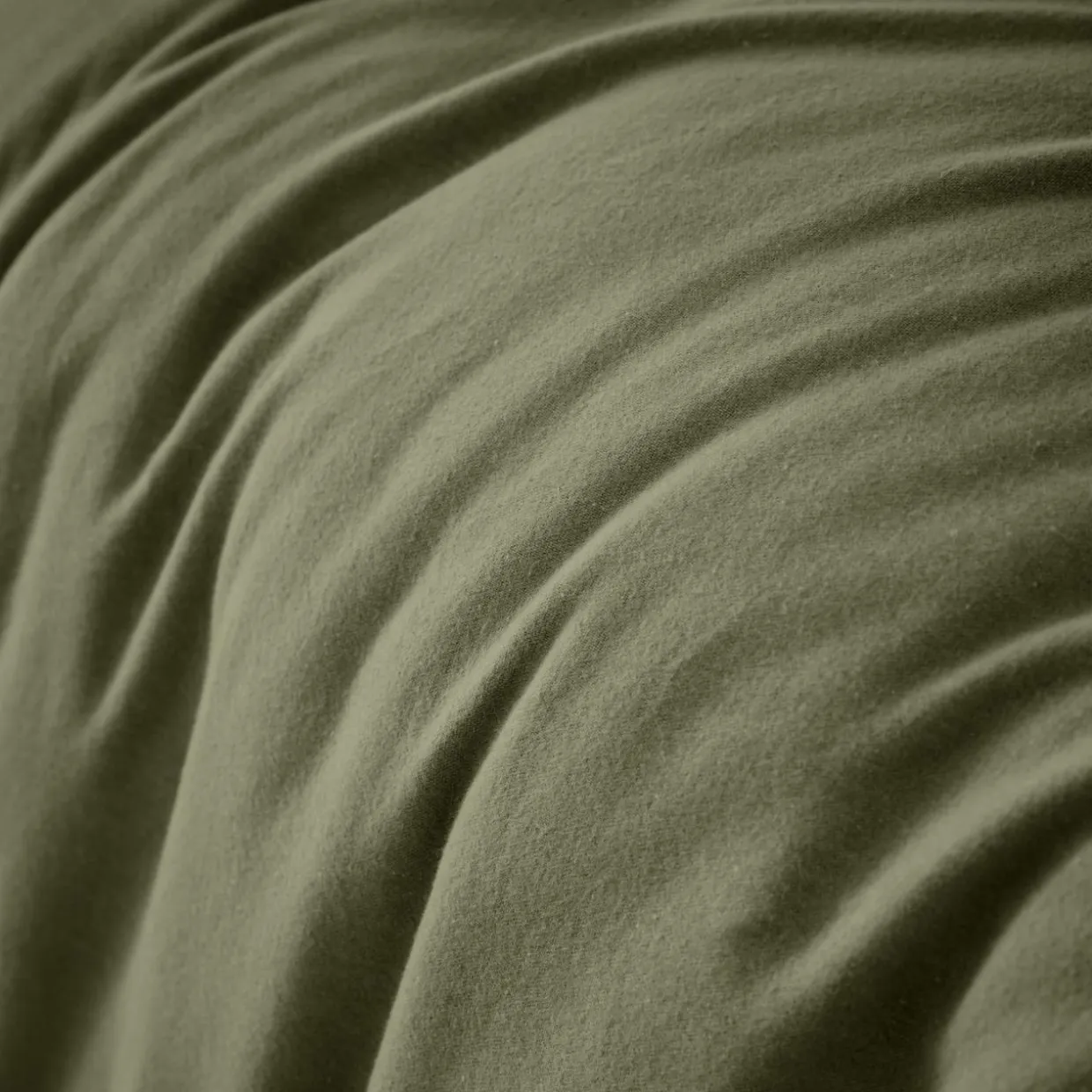 Housse de couette flanelle de coton (260 x 240 cm) Nina Vert romarin