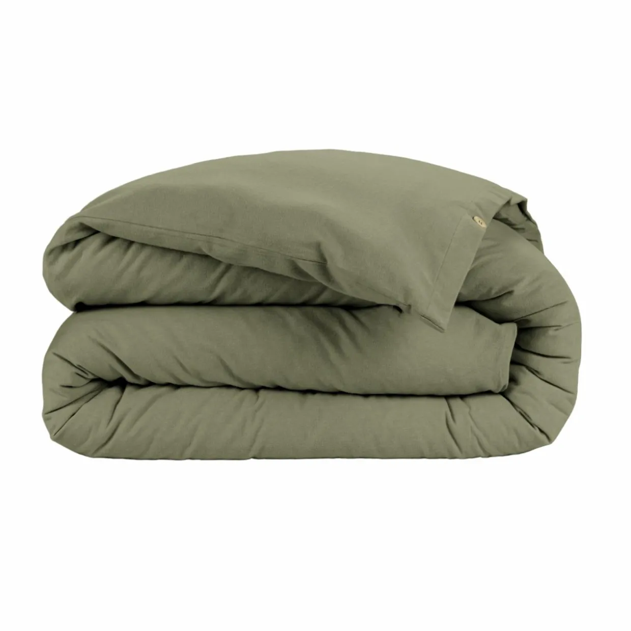 Housse de couette flanelle de coton (260 x 240 cm) Nina Vert romarin