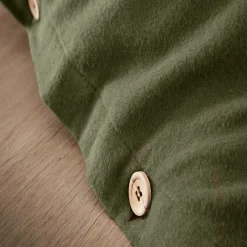 Housse de couette flanelle de coton (140 x 200 cm) Nina Vert romarin