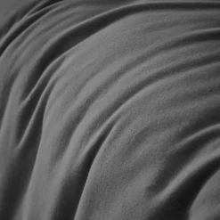Housse de couette flanelle de coton (140 x 200 cm) Nina Gris anthracite