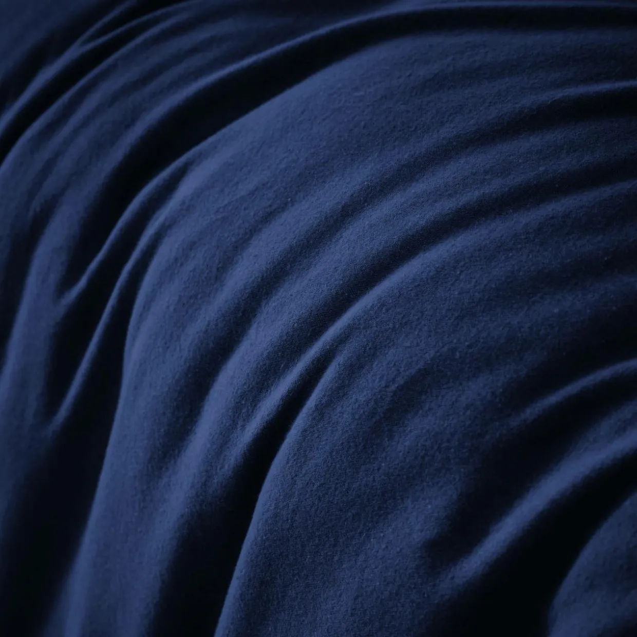 Housse de couette flanelle de coton (280 x 240 cm) Nina Bleu nuit