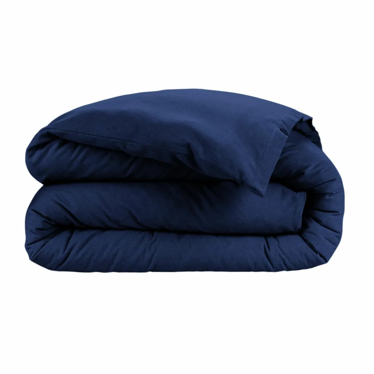 Housse de couette flanelle de coton (280 x 240 cm) Nina Bleu nuit