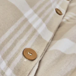 Housse de couette flanelle de coton (200 x 200 cm) Nina carreaux Beige