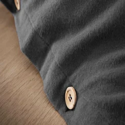 Housse de couette flanelle de coton (280 x 240 cm) Nina Gris anthracite