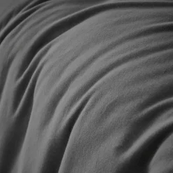 Housse de couette flanelle de coton (200 x 200 cm) Théa Gris anthracite