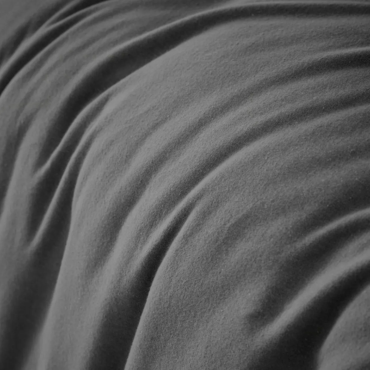 Housse de couette flanelle de coton (200 x 200 cm) Théa Gris anthracite