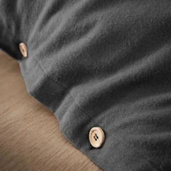 Housse de couette flanelle de coton (200 x 200 cm) Théa Gris anthracite
